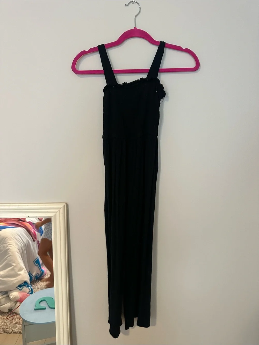 Girls' Black Sleeveless One-Piece Jumpsuit